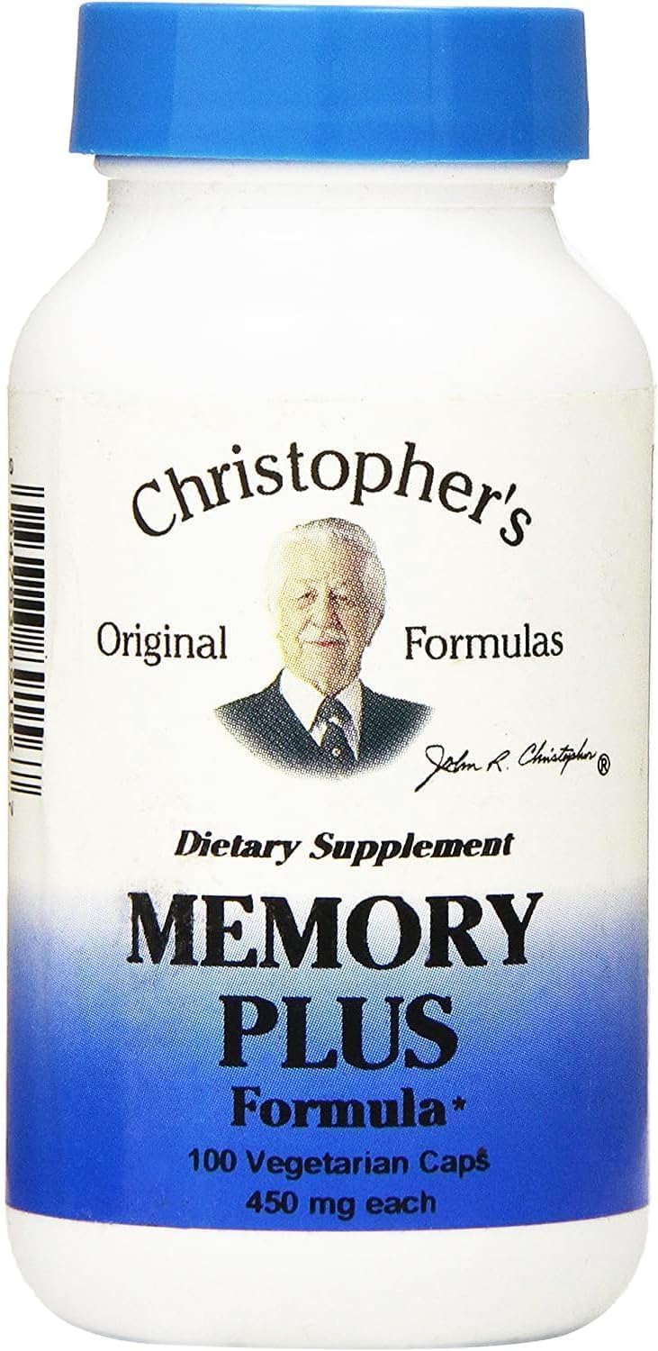 Dr. Christopher's Memory Plus Herbal Blend - Brain Supplements for Memory and Focus - Memory Supplement for Brain - Supports Cognitive Function, Energy, Alertness, and Concentration