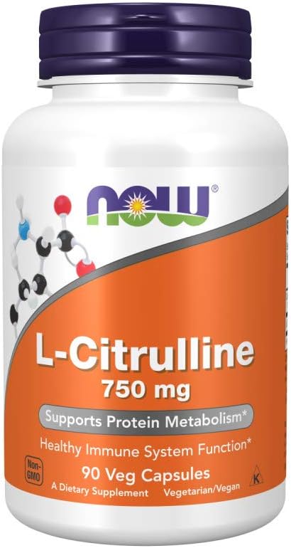 NOW Supplements, L-Citrulline 750 mg, Supports Protein Metabolism*, Amino Acid, 90 Veg Capsules