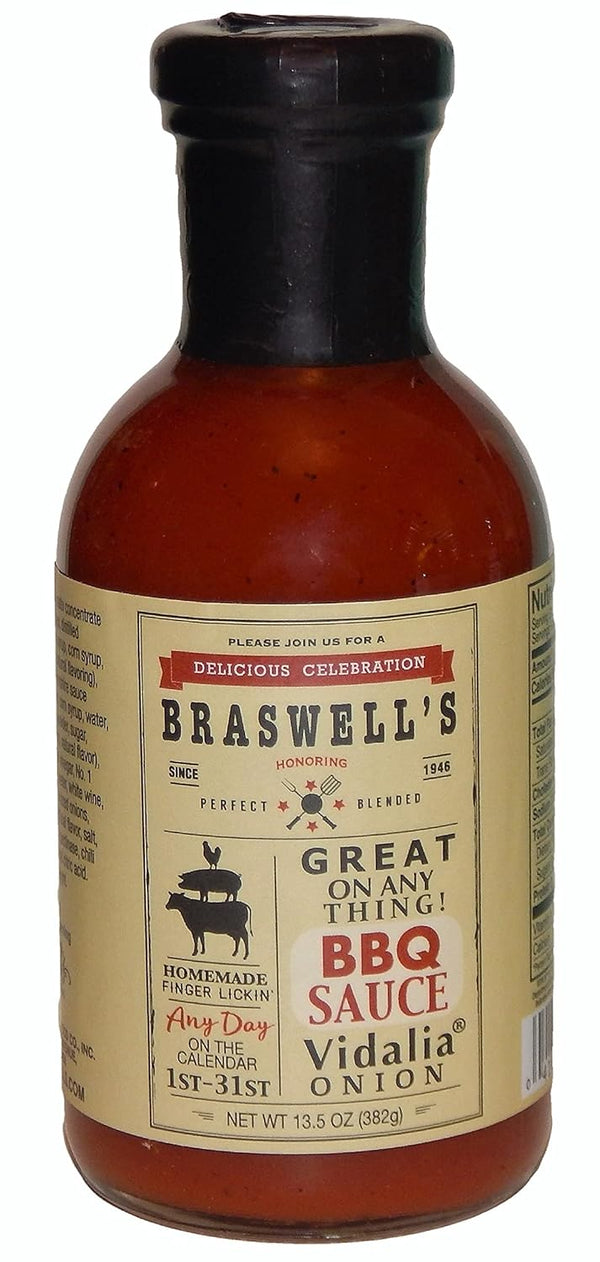 Braswell Sauce Barbeque Vidalia Onion, 13.5 oz