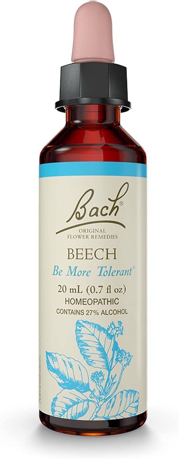 Bach Original Flower Remedies, Beech for Tolerance, Natural Homeopathic Flower Essence, Holistic Wellness and Stress Relief, Vegan, 20mL Dropper