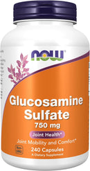 NOW Supplements, Glucosamine Sulfate 750 mg, with UL Dietary Supplement Certification, 240 Veg Capsules