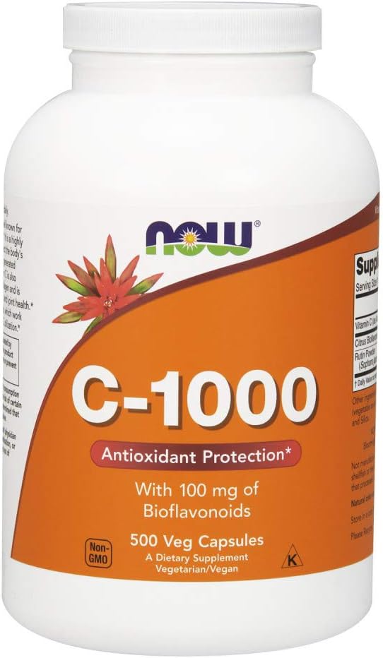 NOW Supplements, Vitamin C-1,000 with 100 mg of Bioflavonoids, Antioxidant Protection*, 500 Veg Capsules