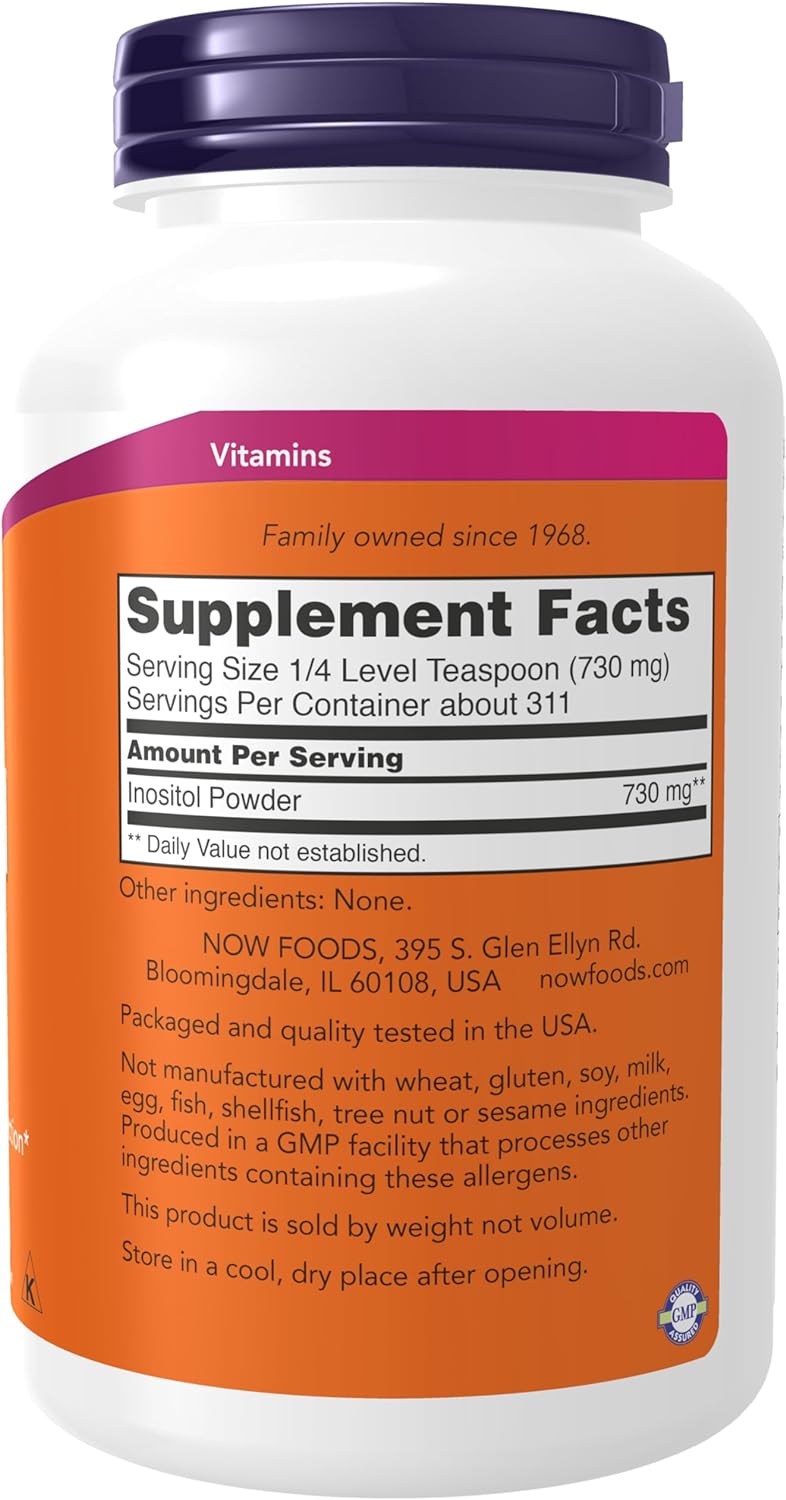 NOW Supplements, Inositol Powder, Neurotransmitter Signaling*, Cellular Health*, 8-Ounce