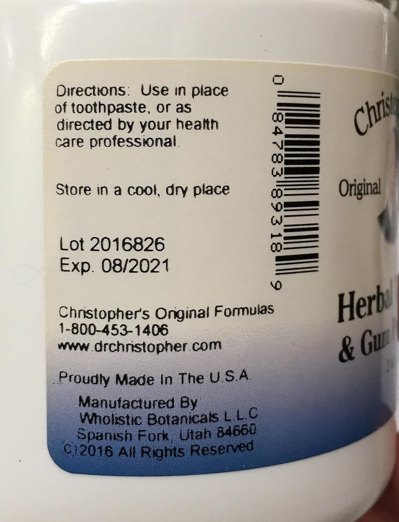 Christopher's Original Formulas Herbal Tooth and Gum Powder