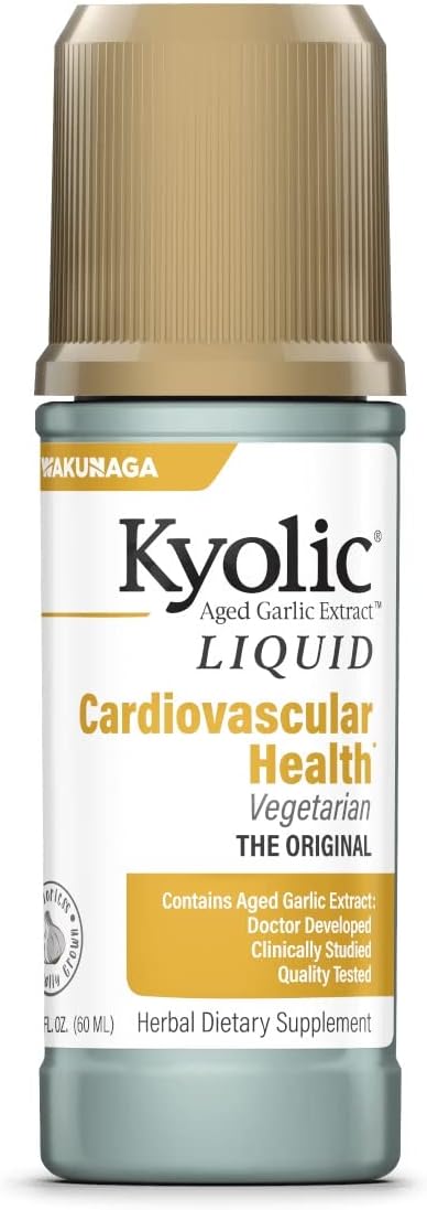 Kyolic Aged Garlic Extract Liquid Vegetarian Cardiovascular, 2 Ounce Bottle Plus 60 Refillable Capsules (Packaging May Vary)