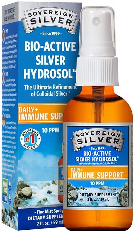 Sovereign Silver Bioactive Silver Hydrosol 10 PPM Fine Mist Spray, 2 oz.