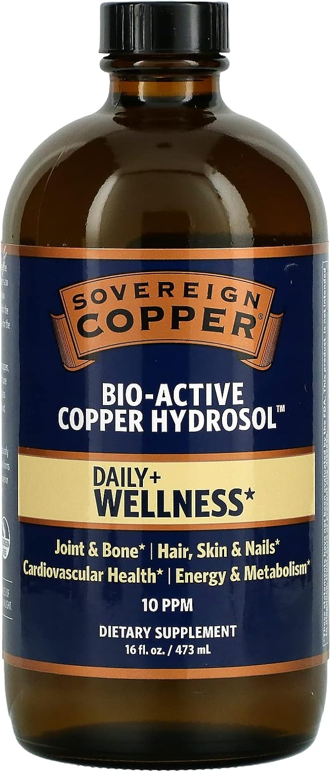 Sovereign Silver Bio-Active Copper Hydrosol, 10 PPM, 16 fl oz (473 ml)