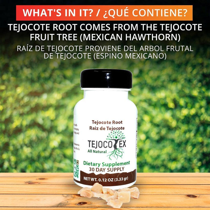 Tejocotex Raiz de Tejocote Root Supplement 100% Pure Authentic Money Back Guaranteed Same as Leading Brand All Natural Weight Loss Supplement Mexico Tejocote - 30 Day Supply