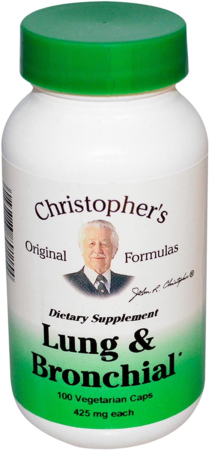 Dr. Christopher's Unisex Lung & Bronchial Formula Vegetarian Capsules 100 Count 425mg Each